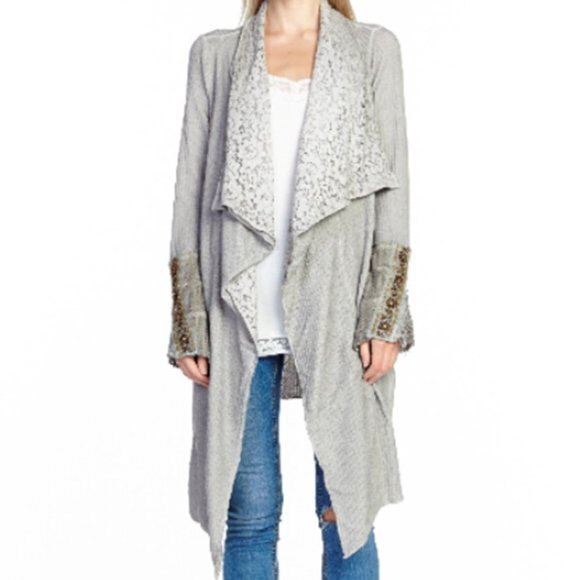 Anthropologie Aratta Silent Journey Stories of shawl orange waffle Cardigan XS - Picture 15 of 15